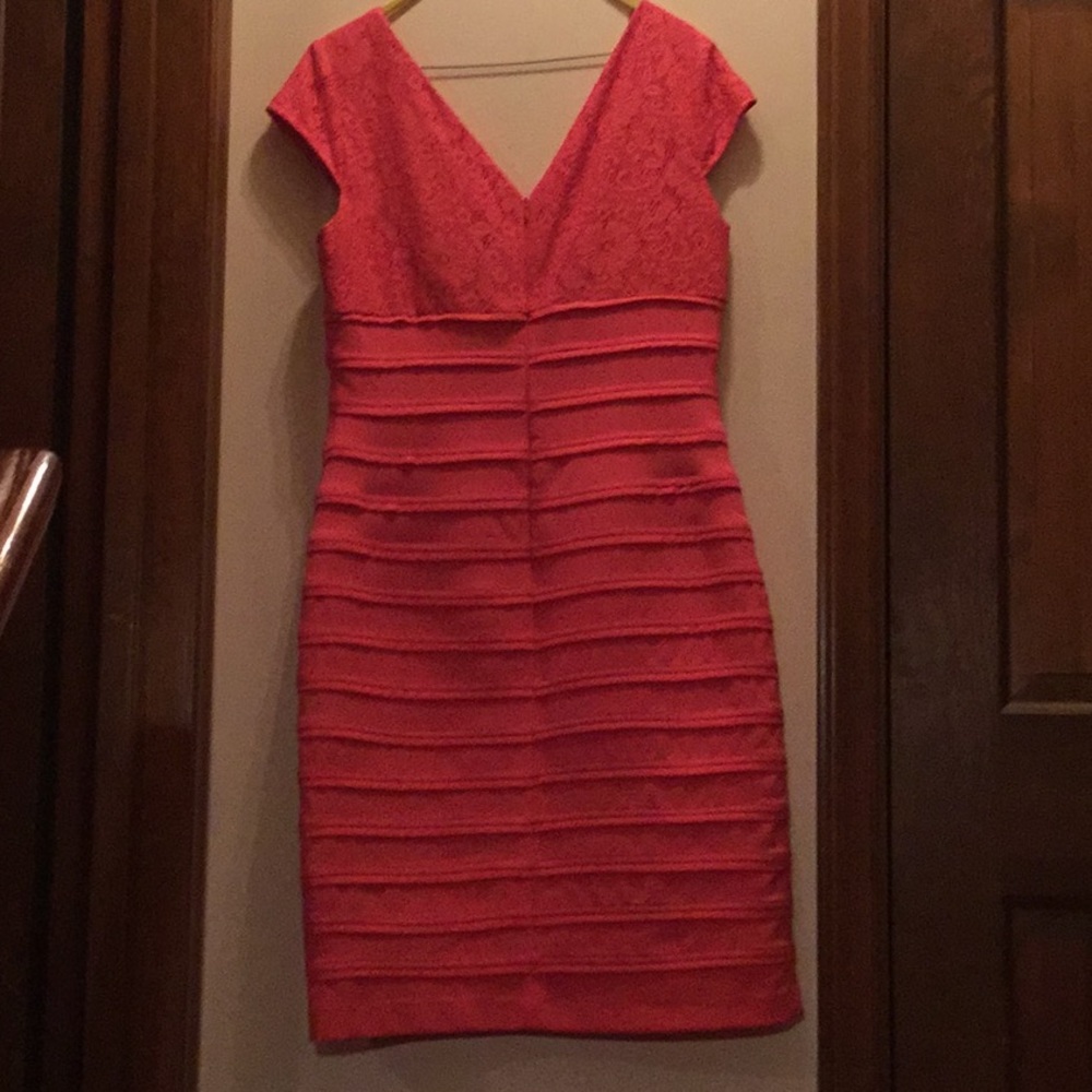 Dress -Adrianna Papell soft orange bandage-12 - Picture 3 of 7